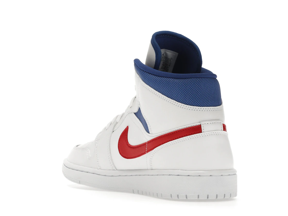 Vue 25 de Jordan 1 Mid White Red Royal 