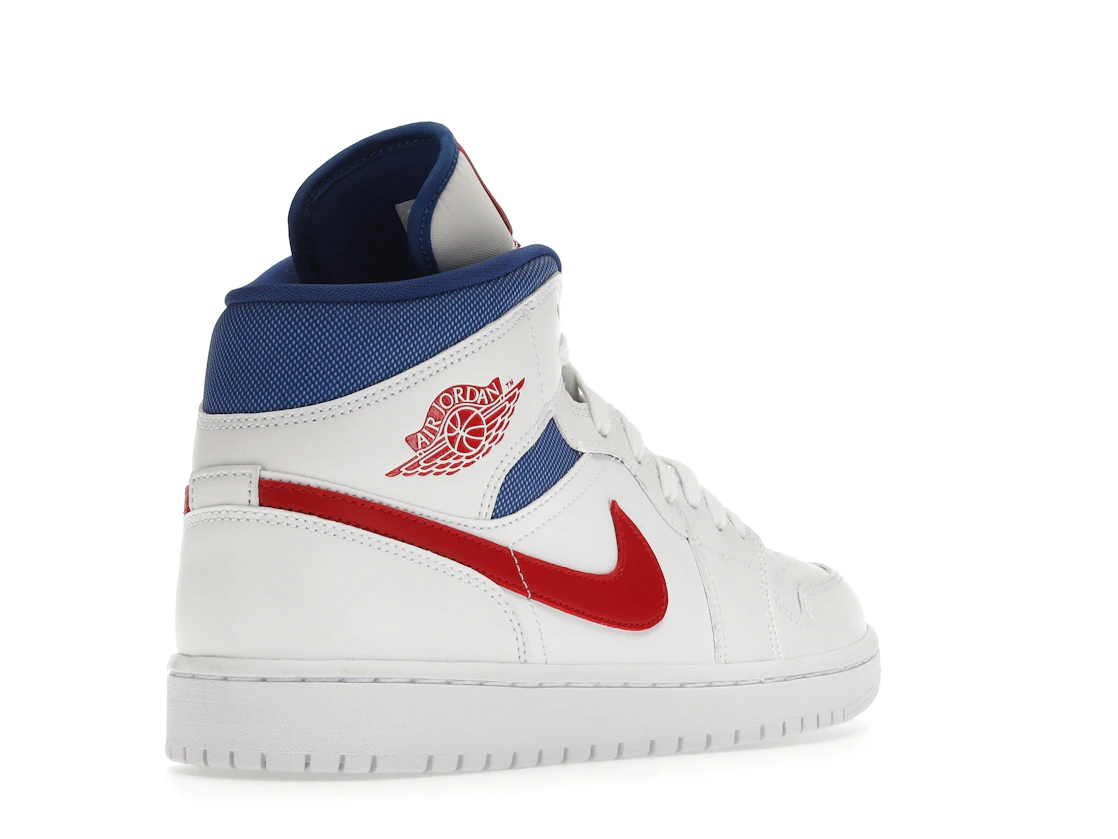 Vue 32 de Jordan 1 Mid White Red Royal 