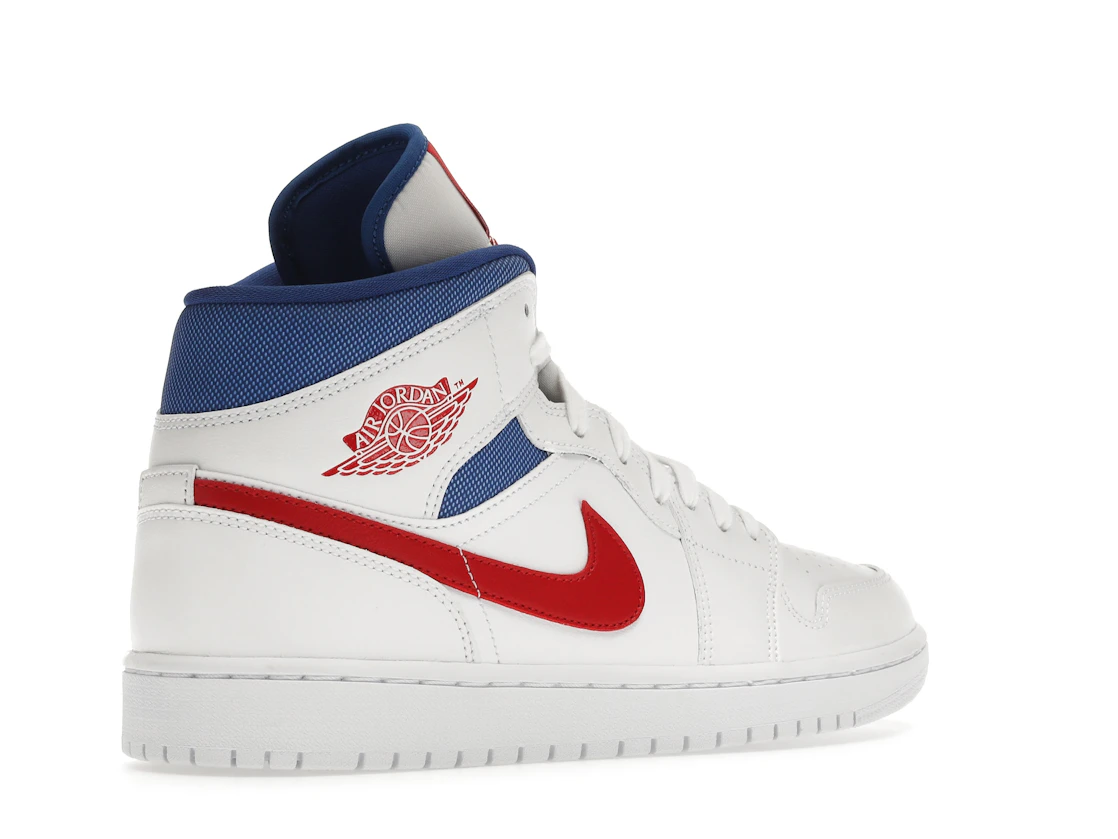 Vue 33 de Jordan 1 Mid White Red Royal 