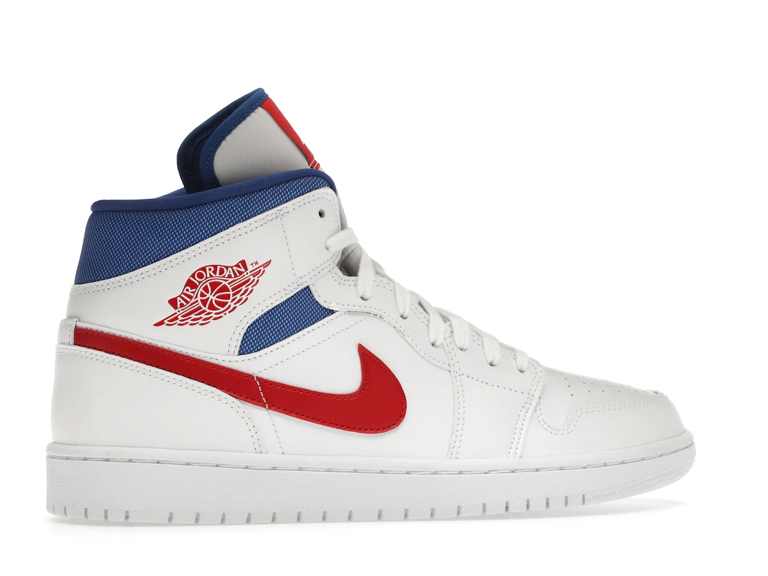 Vue 35 de Jordan 1 Mid White Red Royal 