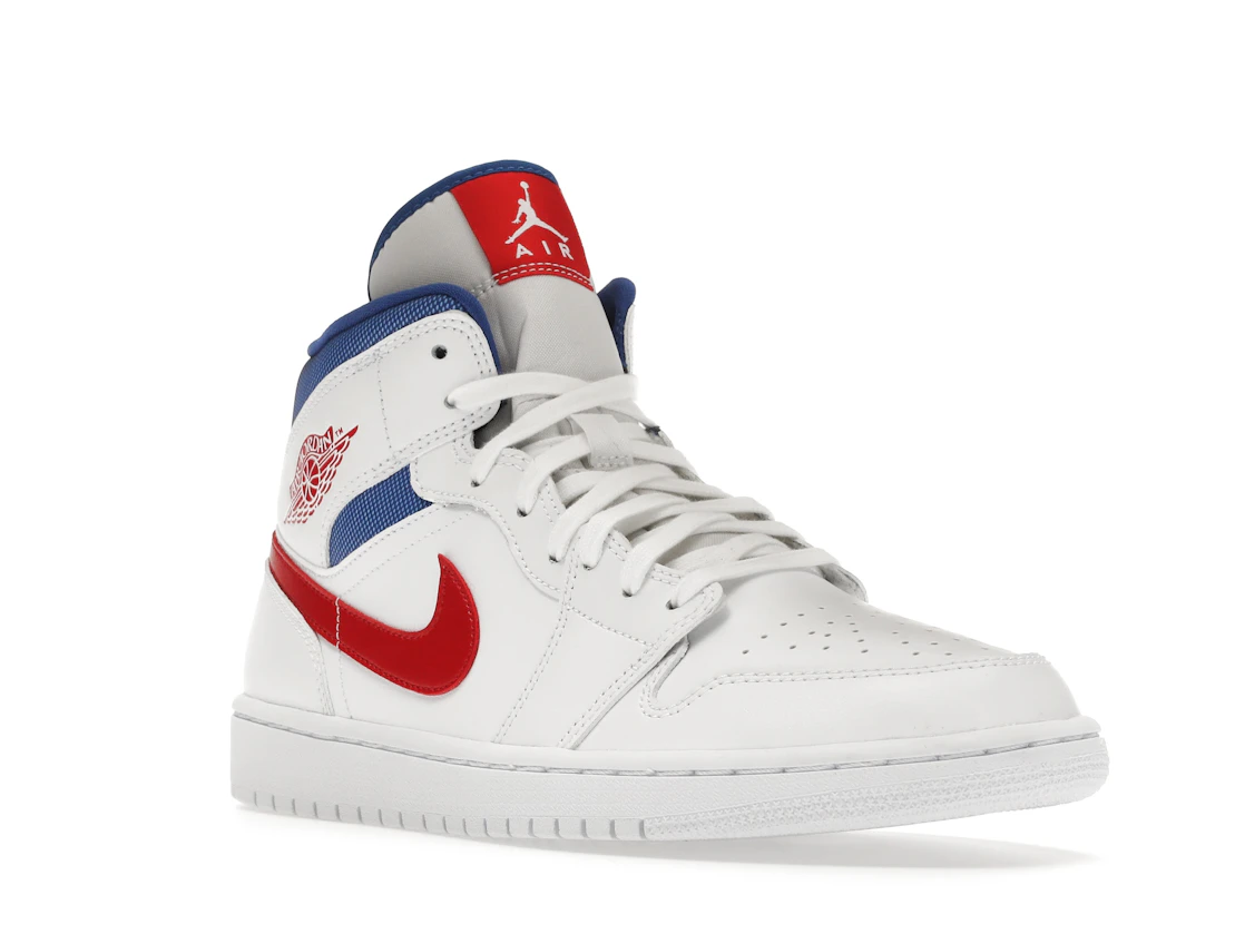 Vue 6 de Jordan 1 Mid White Red Royal 