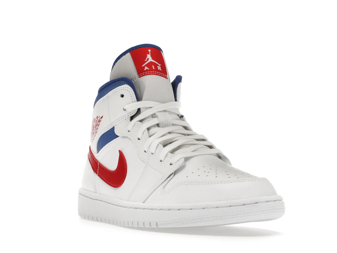 Vue 7 de Jordan 1 Mid White Red Royal 