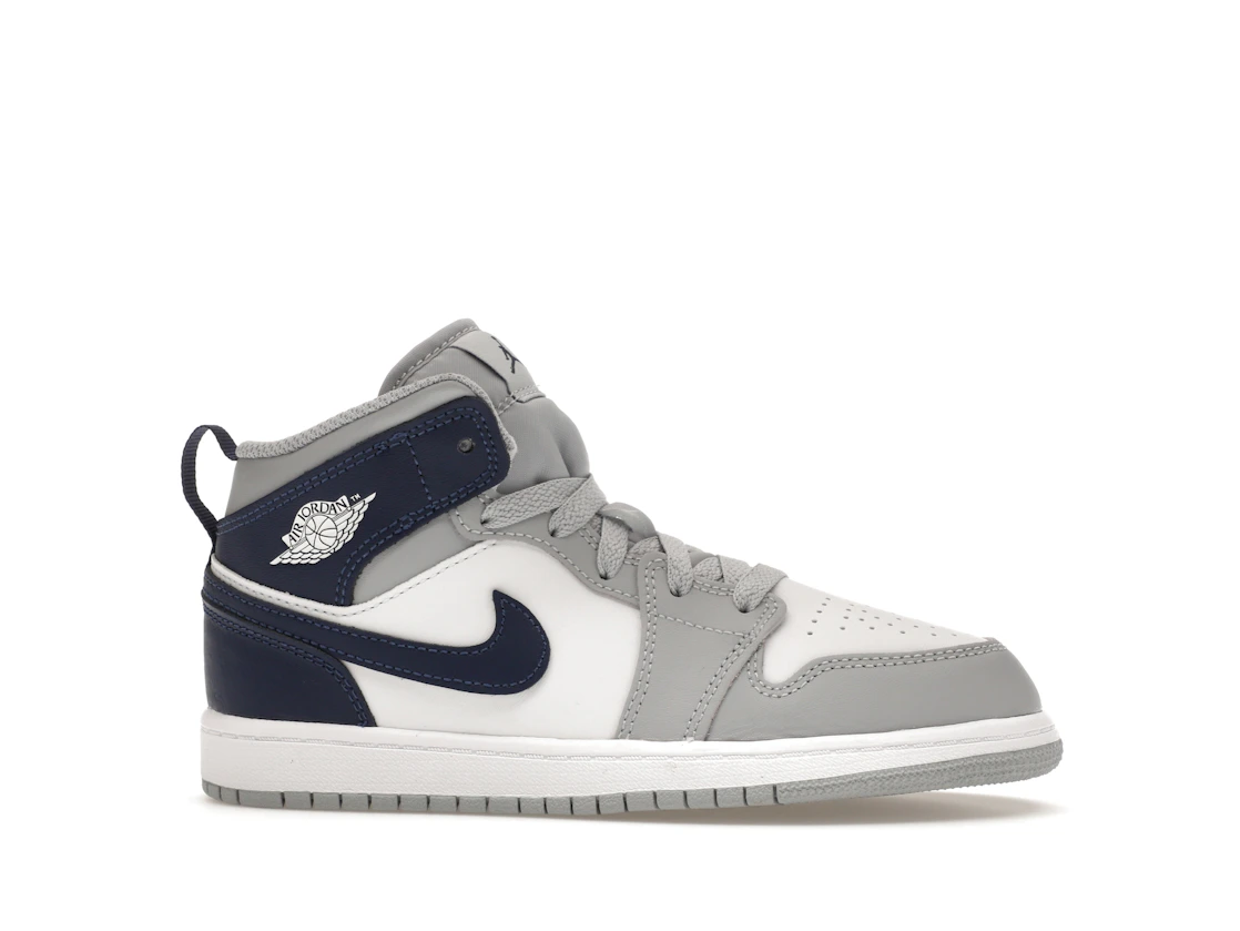 Vue 2 de Jordan 1 Mid Wolf Grey Midnight Navy (PS)