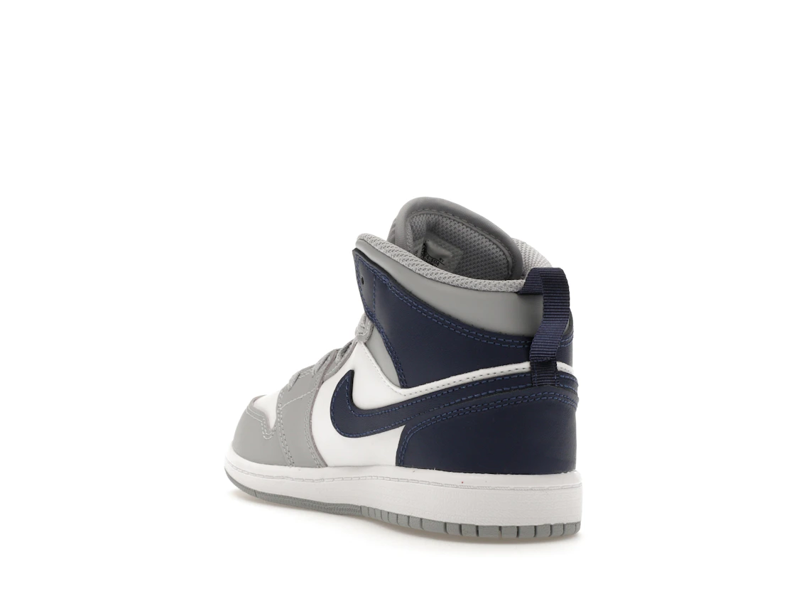 Vue 25 de Jordan 1 Mid Wolf Grey Midnight Navy (PS)