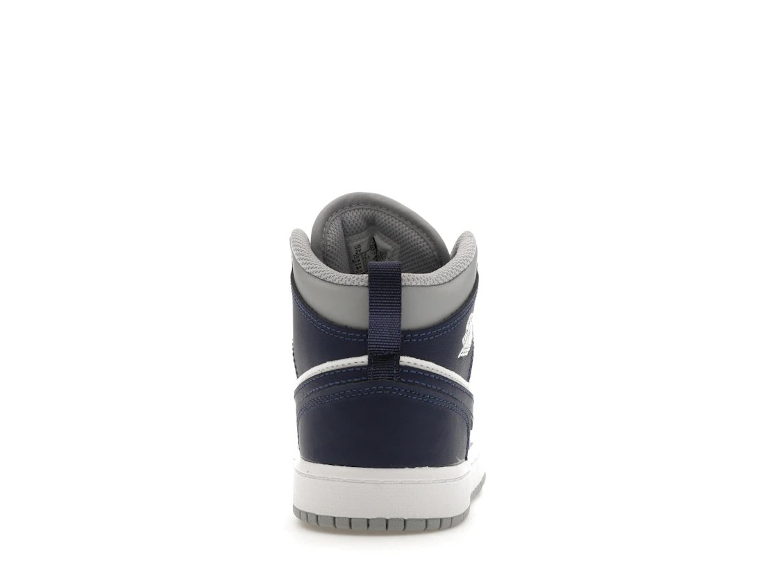 Vue 28 de Jordan 1 Mid Wolf Grey Midnight Navy (PS)