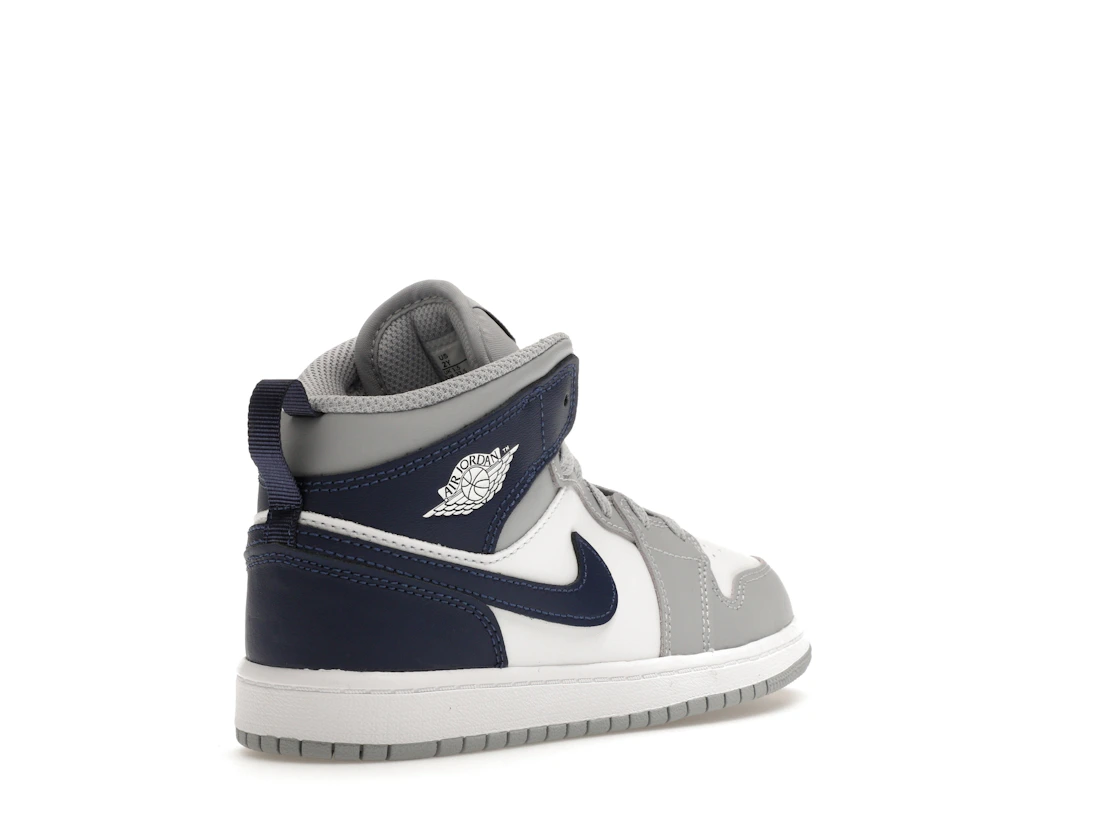 Vue 32 de Jordan 1 Mid Wolf Grey Midnight Navy (PS)