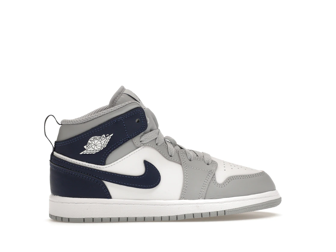 Vue 36 de Jordan 1 Mid Wolf Grey Midnight Navy (PS)