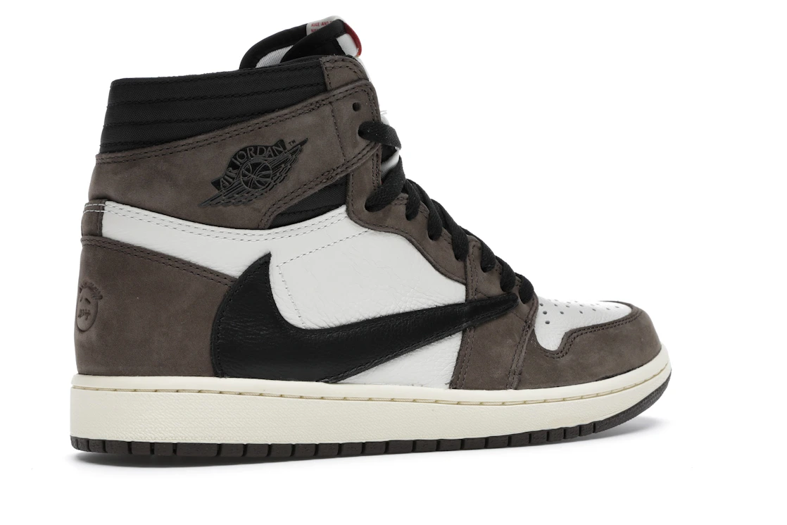 Vue 34 de Jordan 1 Retro High OG SP Travis Scott Mocha