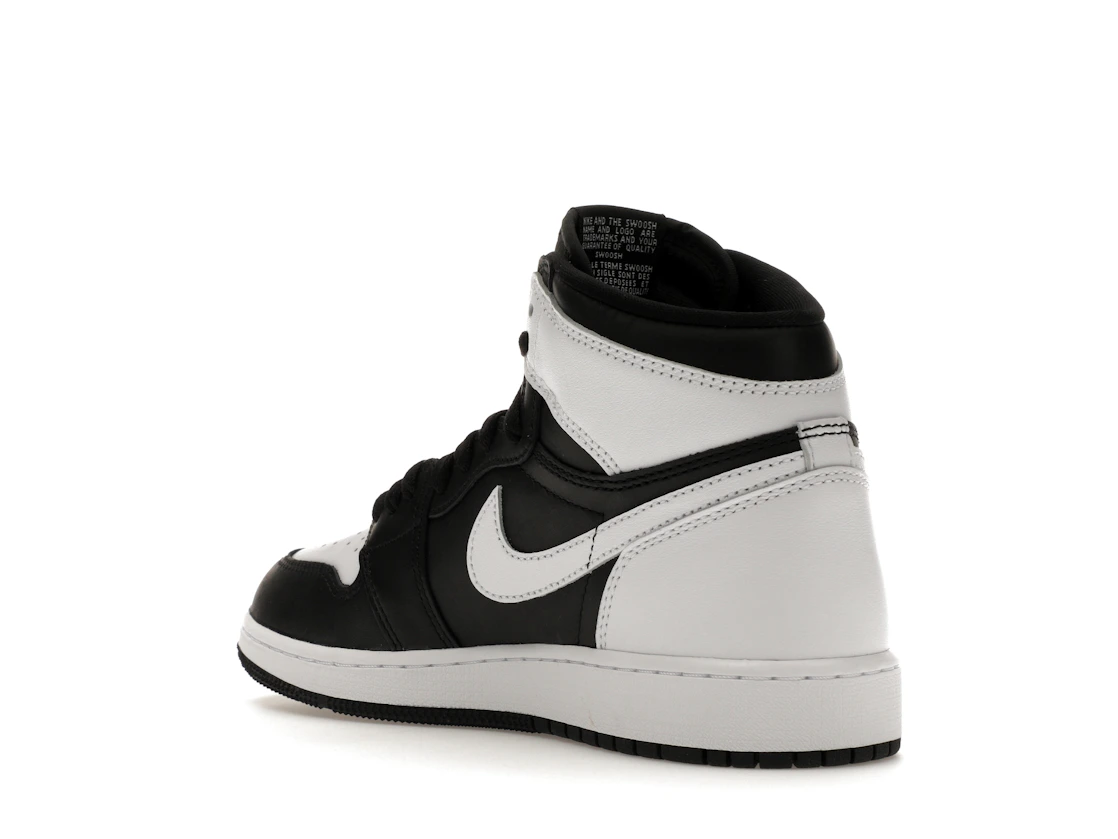 Vue 24 de Jordan 1 Retro High OG Black White (GS)