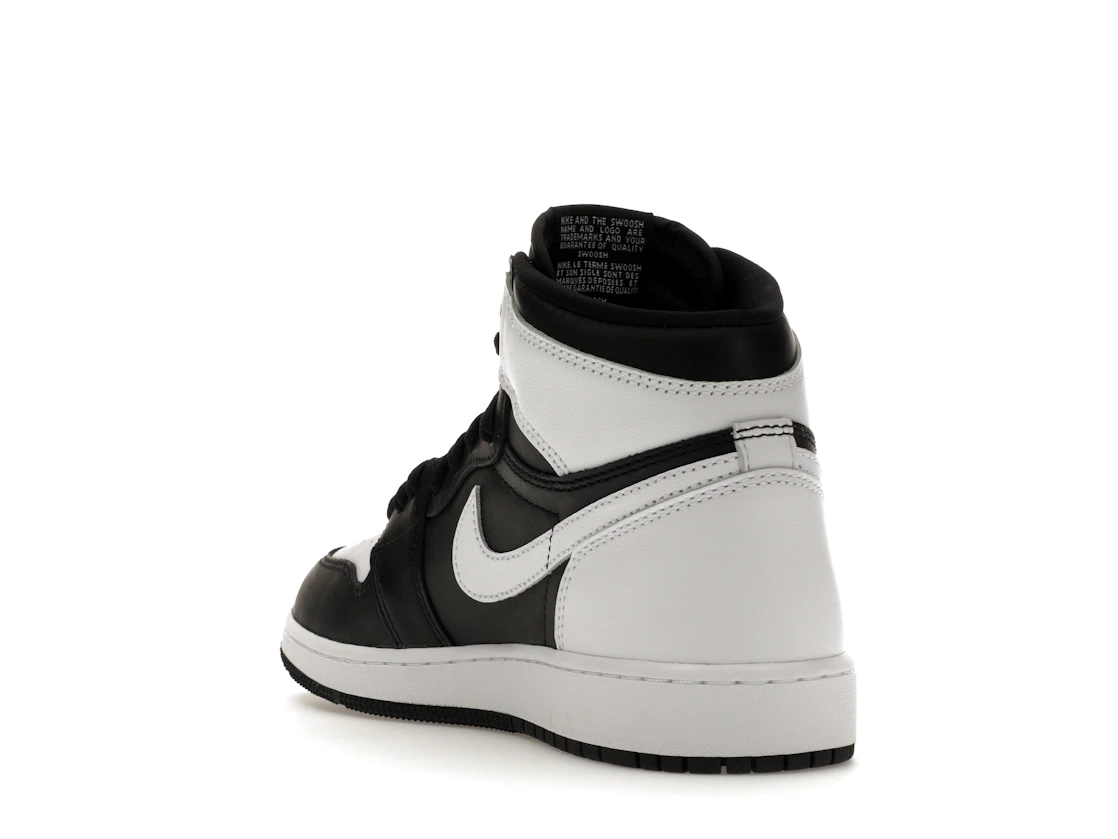 Vue 25 de Jordan 1 Retro High OG Black White (GS)