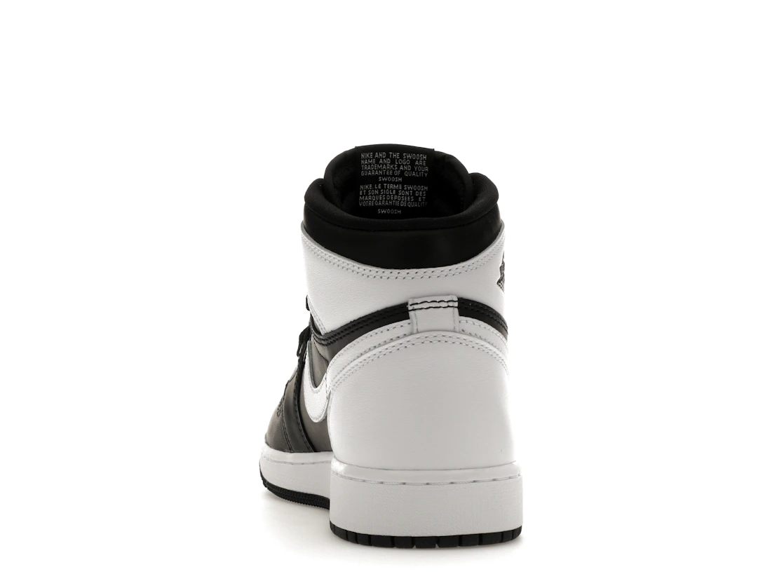 Vue 27 de Jordan 1 Retro High OG Black White (GS)