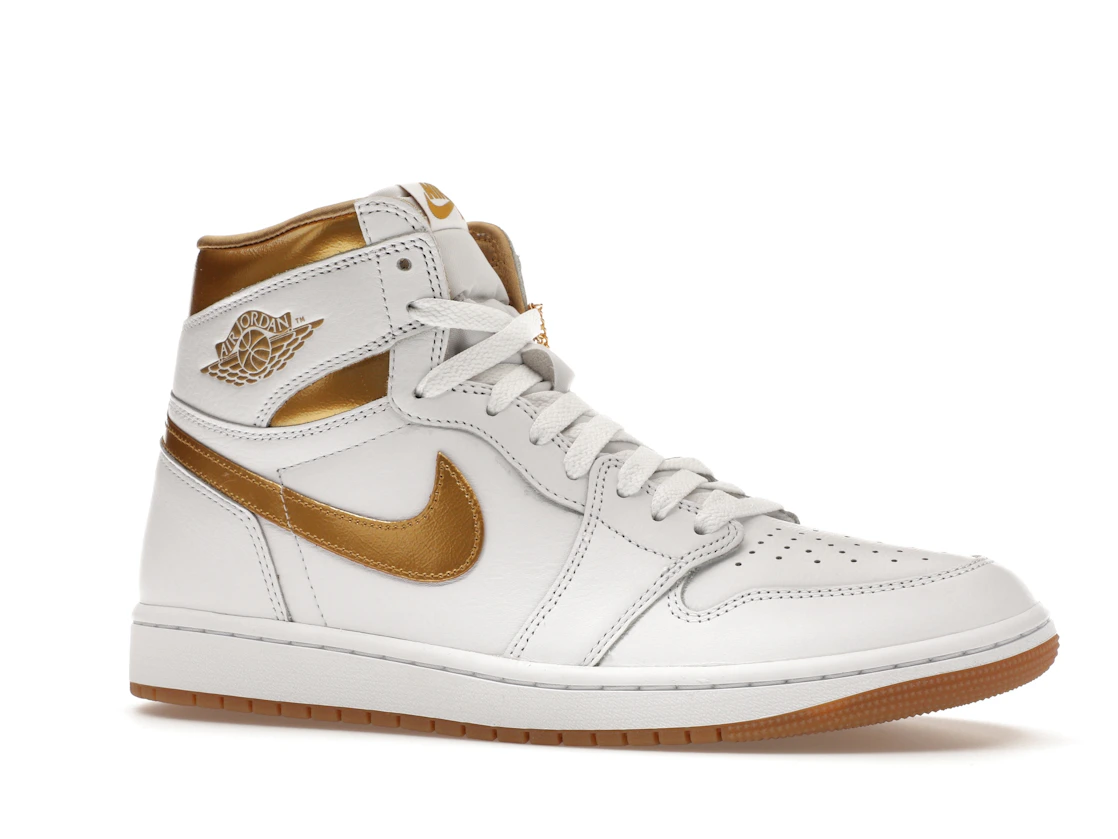 Vue 3 de Jordan 1 Retro High OG Metallic Gold 