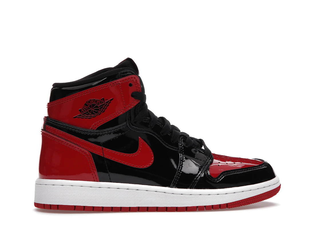 Vue 36 de Jordan 1 Retro High OG Patent Bred (GS)