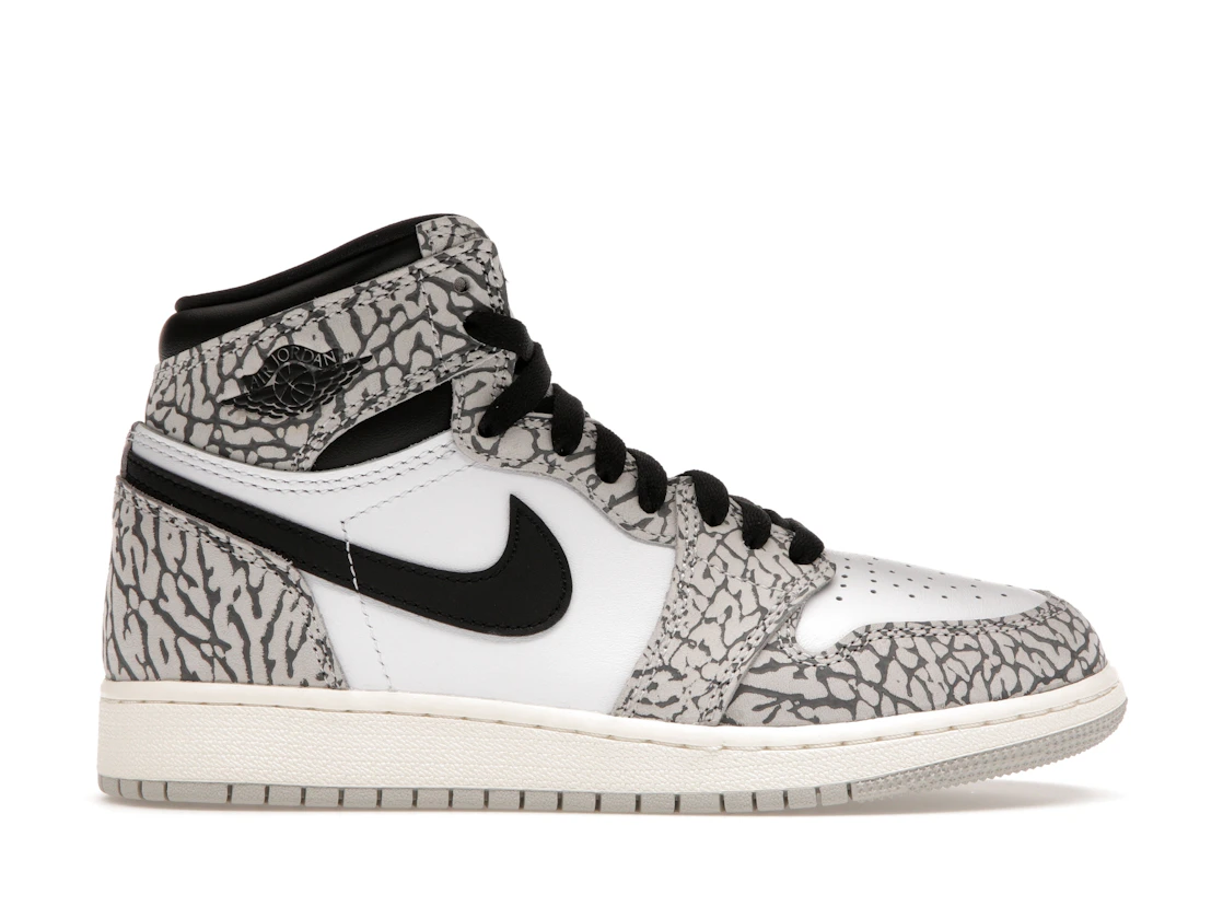 Vue 1 de Jordan 1 Retro High OG White Cement (GS)