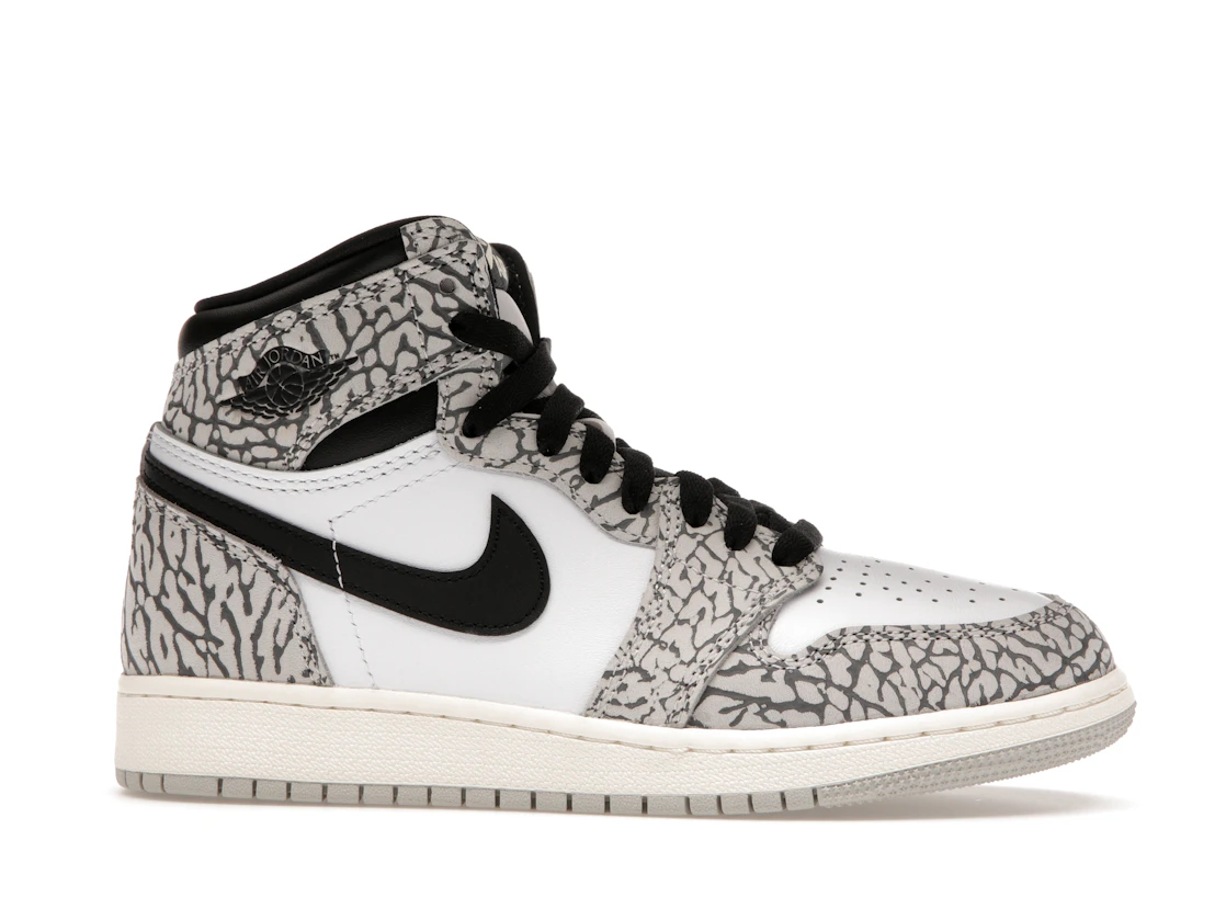 Vue 2 de Jordan 1 Retro High OG White Cement (GS)