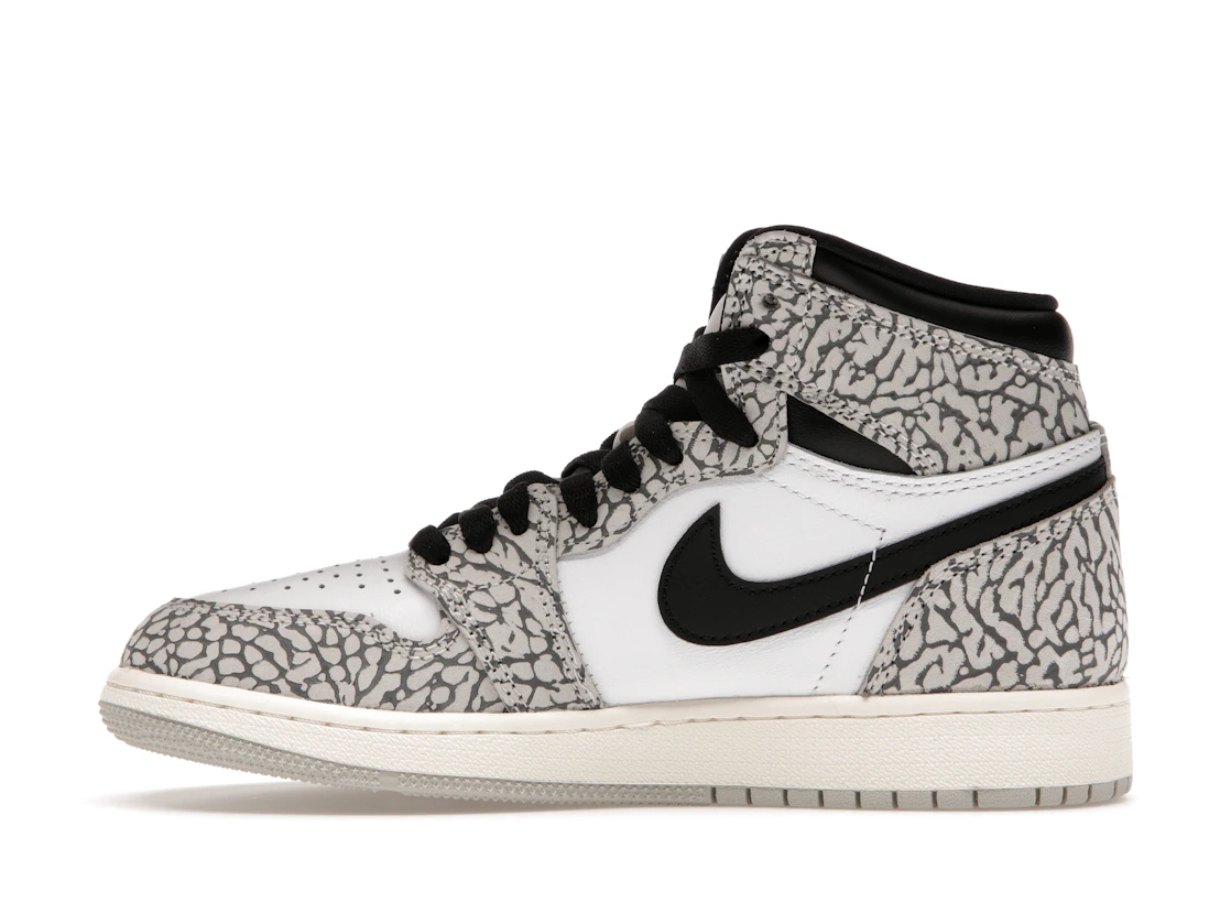 Vue 19 de Jordan 1 Retro High OG White Cement (GS)