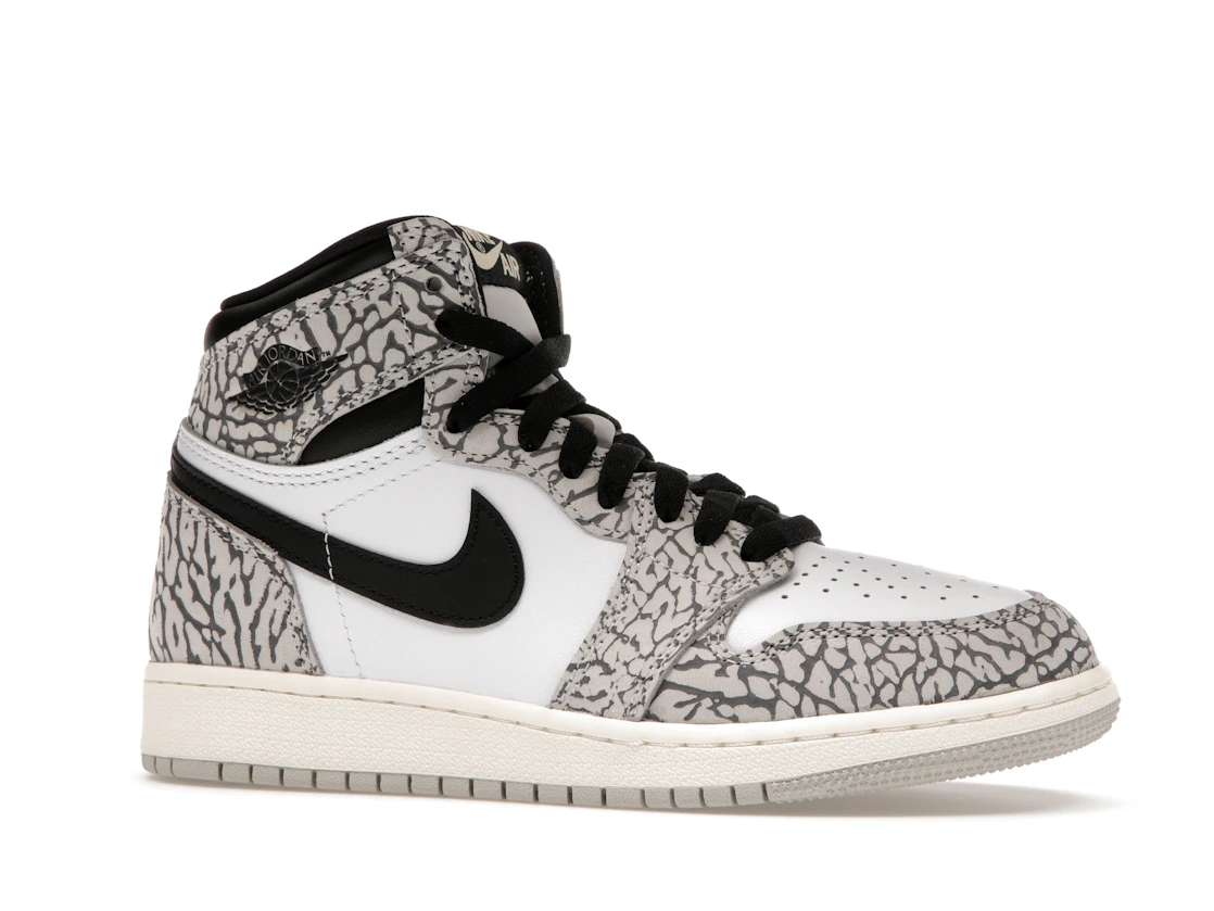 Vue 3 de Jordan 1 Retro High OG White Cement (GS)