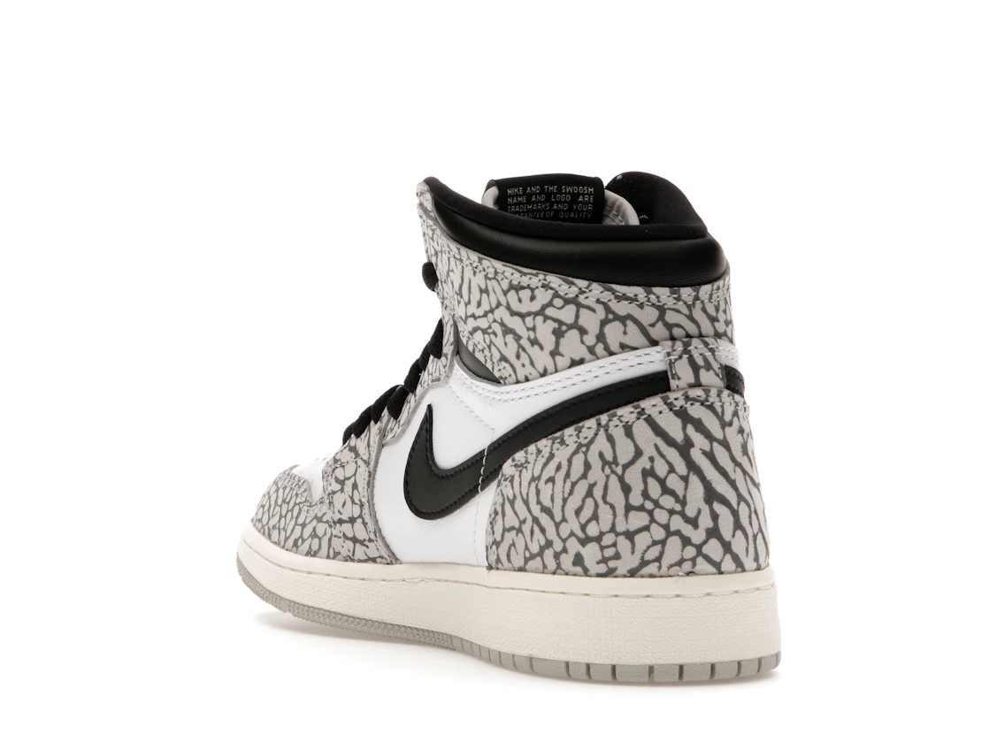 Vue 25 de Jordan 1 Retro High OG White Cement (GS)