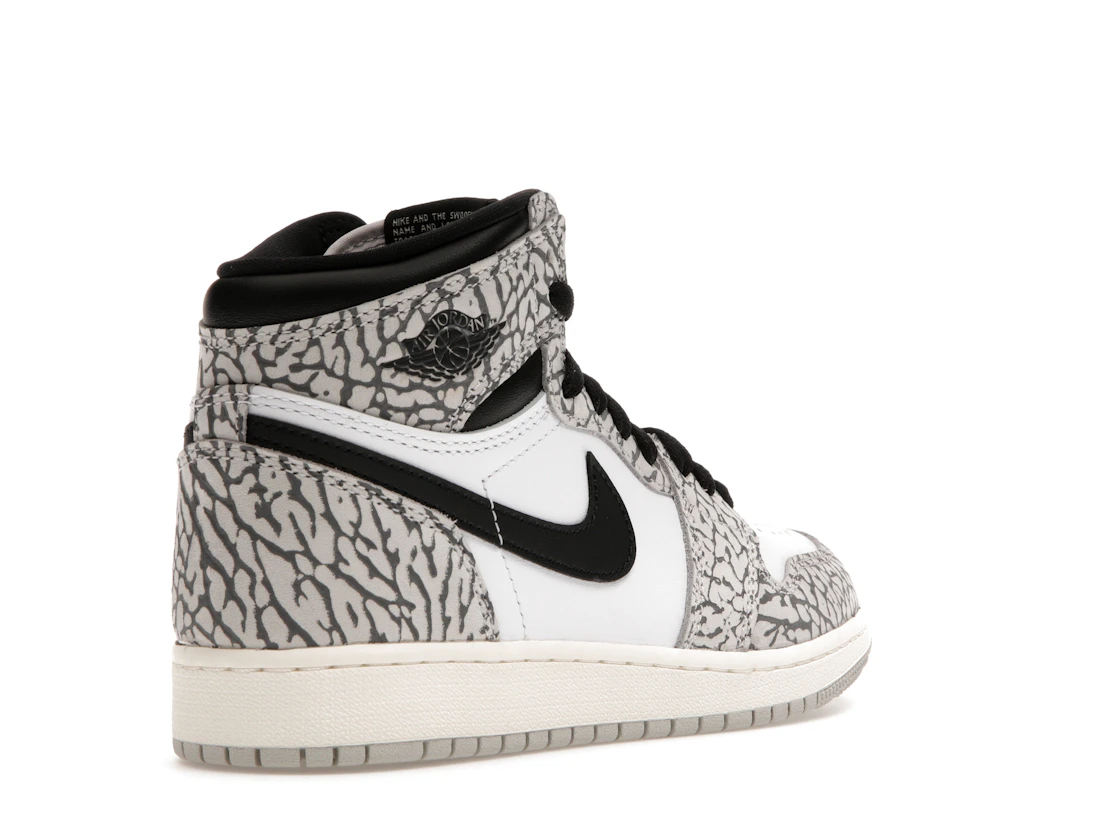 Vue 32 de Jordan 1 Retro High OG White Cement (GS)