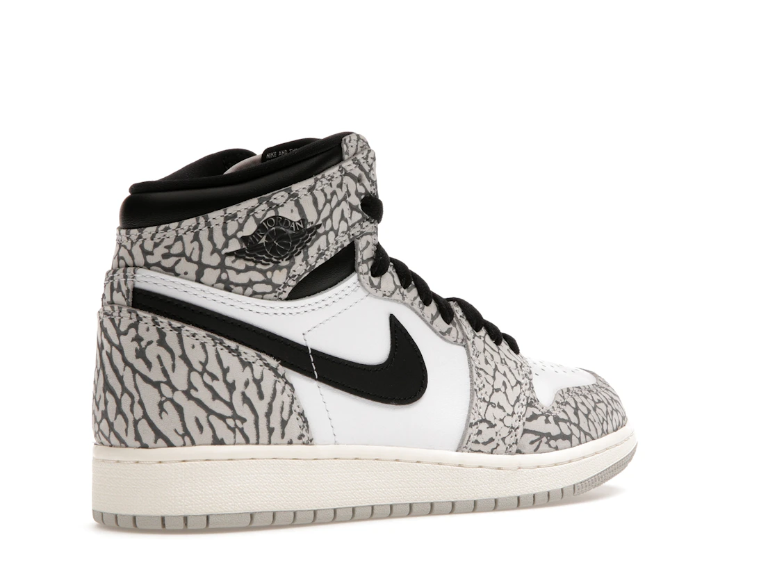 Vue 33 de Jordan 1 Retro High OG White Cement (GS)