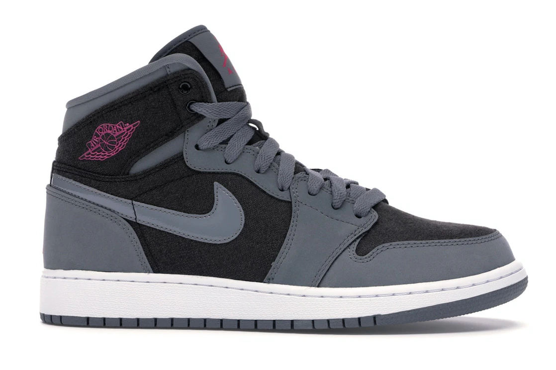 Vue 2 de Jordan 1 Retro High Cool Grey Vivid Pink (GS)