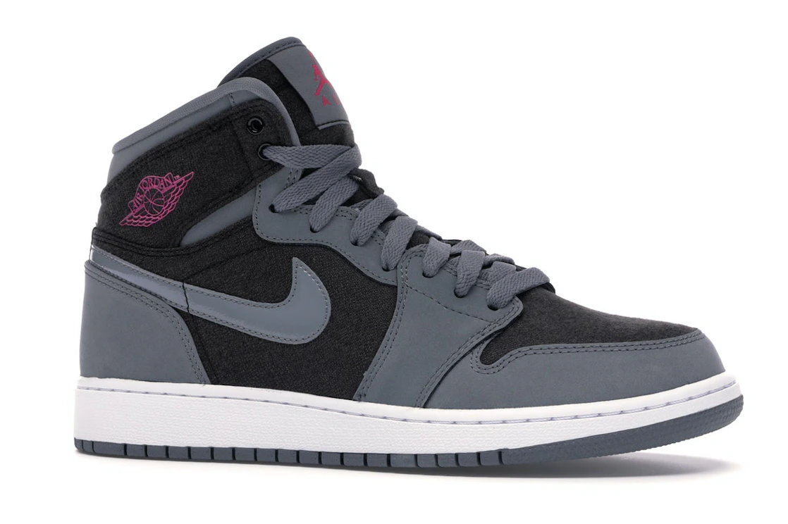 Vue 3 de Jordan 1 Retro High Cool Grey Vivid Pink (GS)