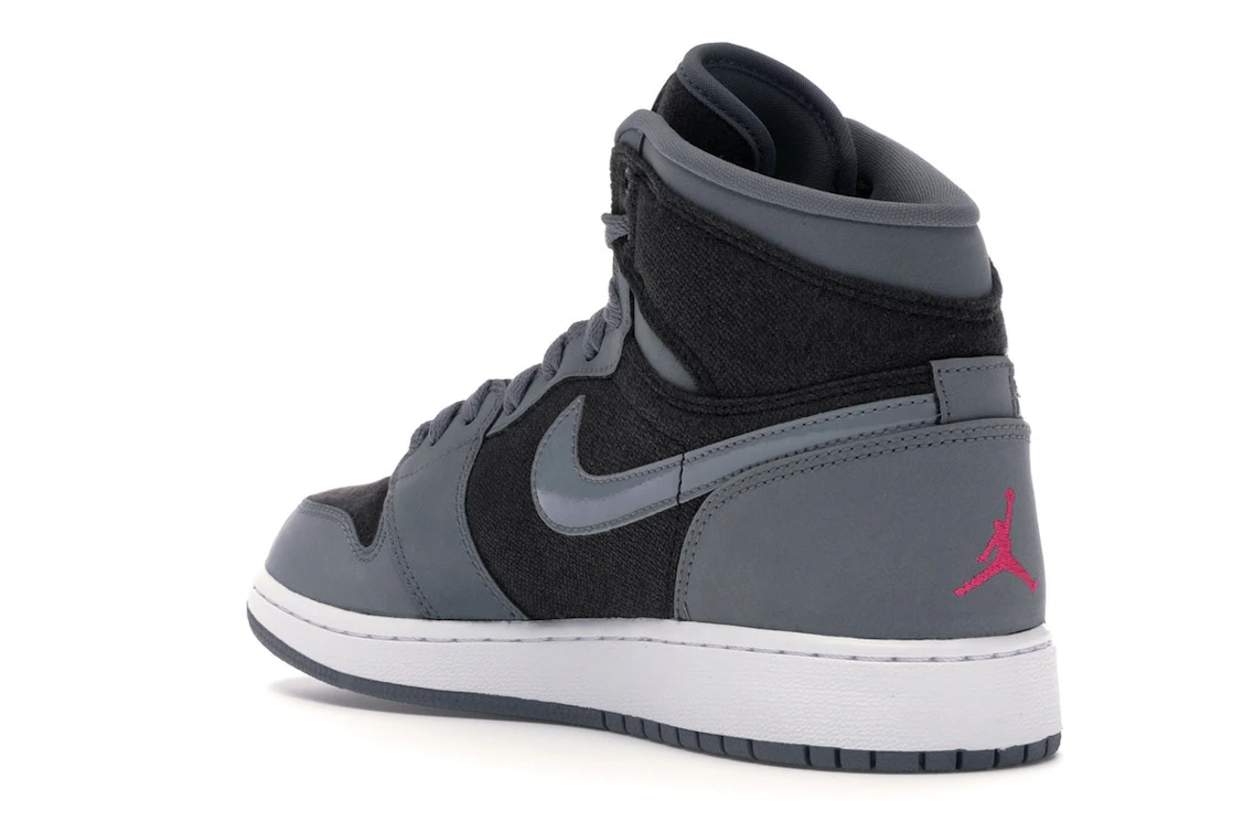 Vue 24 de Jordan 1 Retro High Cool Grey Vivid Pink (GS)