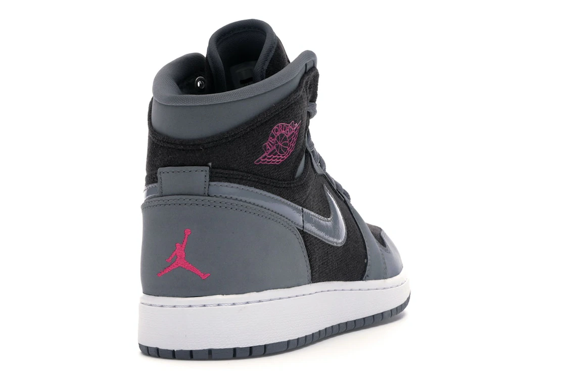 Vue 30 de Jordan 1 Retro High Cool Grey Vivid Pink (GS)