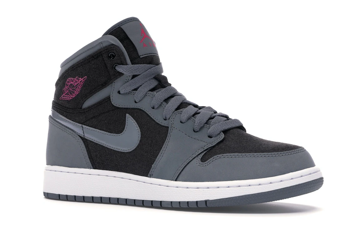 Vue 4 de Jordan 1 Retro High Cool Grey Vivid Pink (GS)