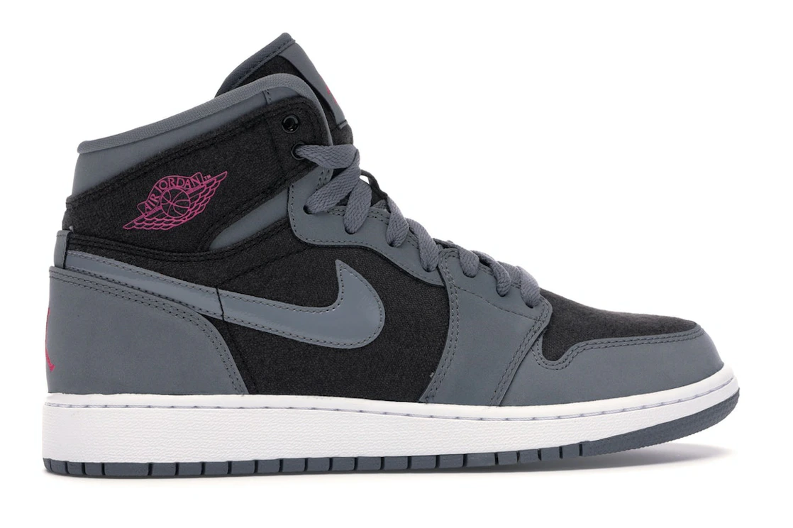 Vue 36 de Jordan 1 Retro High Cool Grey Vivid Pink (GS)