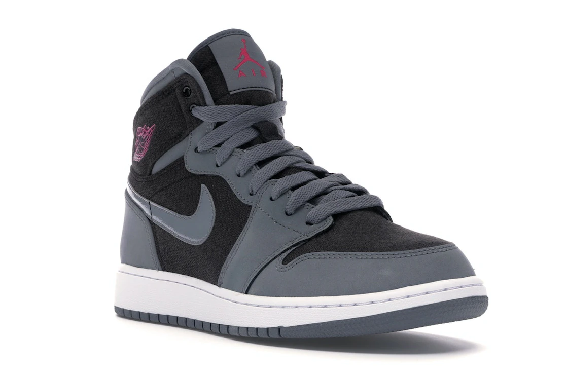Vue 6 de Jordan 1 Retro High Cool Grey Vivid Pink (GS)
