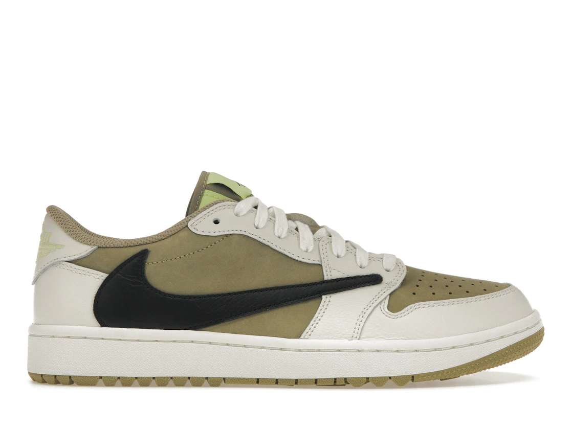 Vue 1 de Jordan 1 Retro Low Golf Travis Scott Neutral Olive