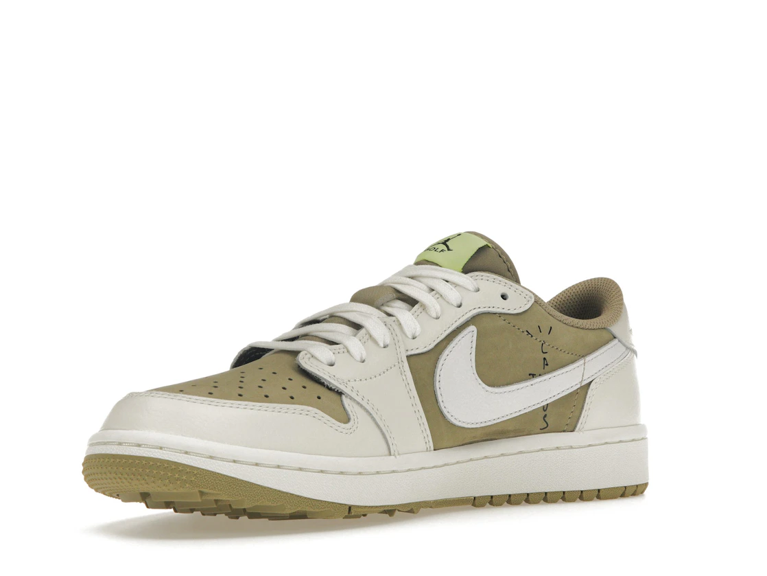 Vue 15 de Jordan 1 Retro Low Golf Travis Scott Neutral Olive