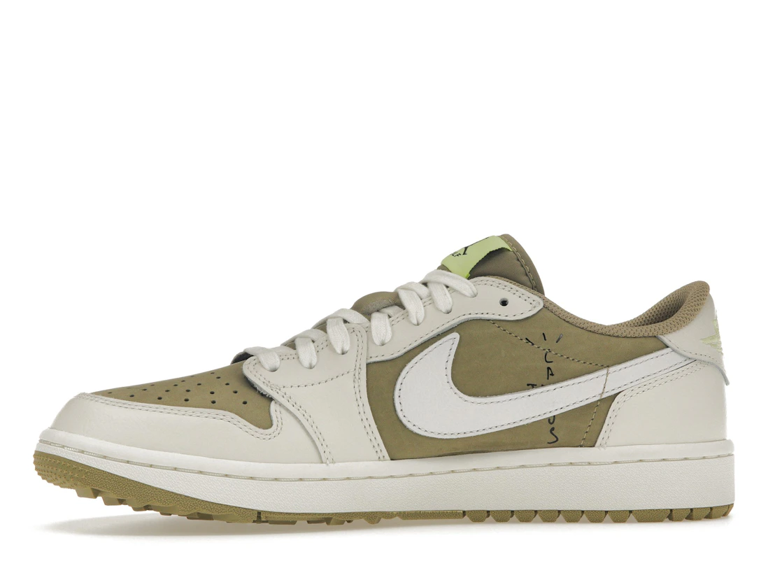 Vue 18 de Jordan 1 Retro Low Golf Travis Scott Neutral Olive