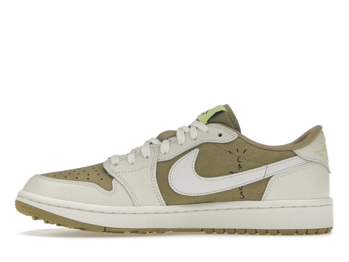 Vue 19 de Jordan 1 Retro Low Golf Travis Scott Neutral Olive