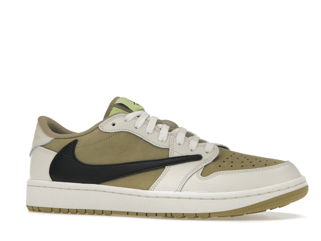 Vue 3 de Jordan 1 Retro Low Golf Travis Scott Neutral Olive