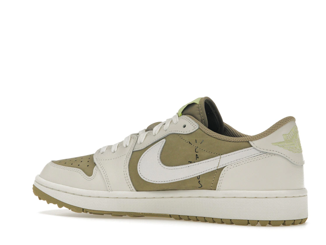 Vue 22 de Jordan 1 Retro Low Golf Travis Scott Neutral Olive