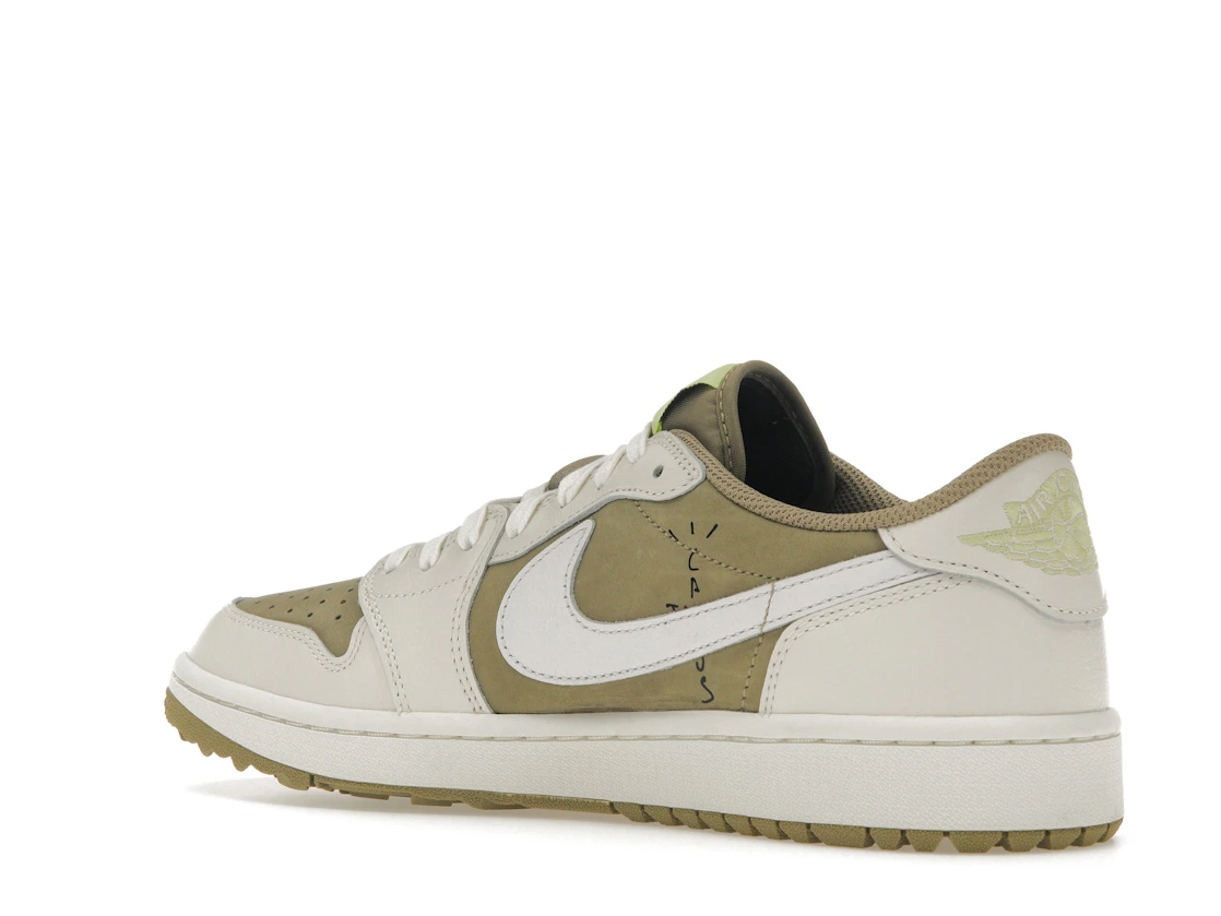 Vue 23 de Jordan 1 Retro Low Golf Travis Scott Neutral Olive