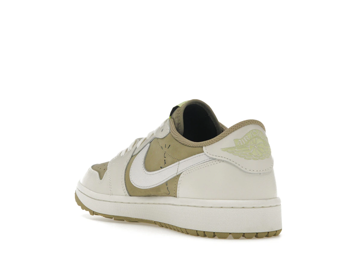 Vue 25 de Jordan 1 Retro Low Golf Travis Scott Neutral Olive