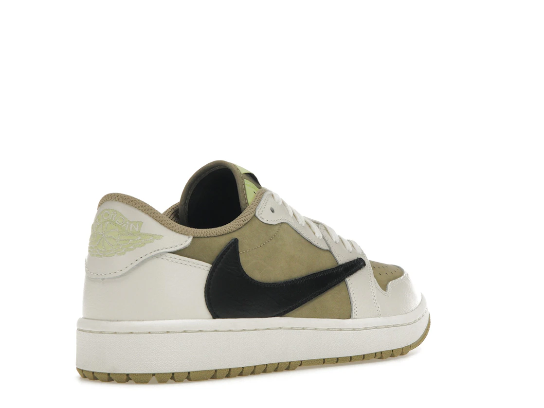 Vue 32 de Jordan 1 Retro Low Golf Travis Scott Neutral Olive