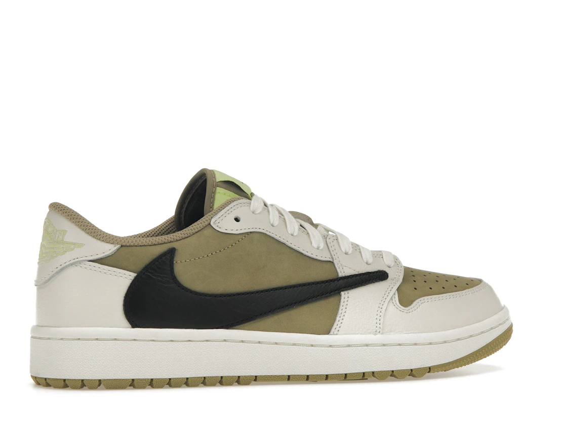 Vue 35 de Jordan 1 Retro Low Golf Travis Scott Neutral Olive