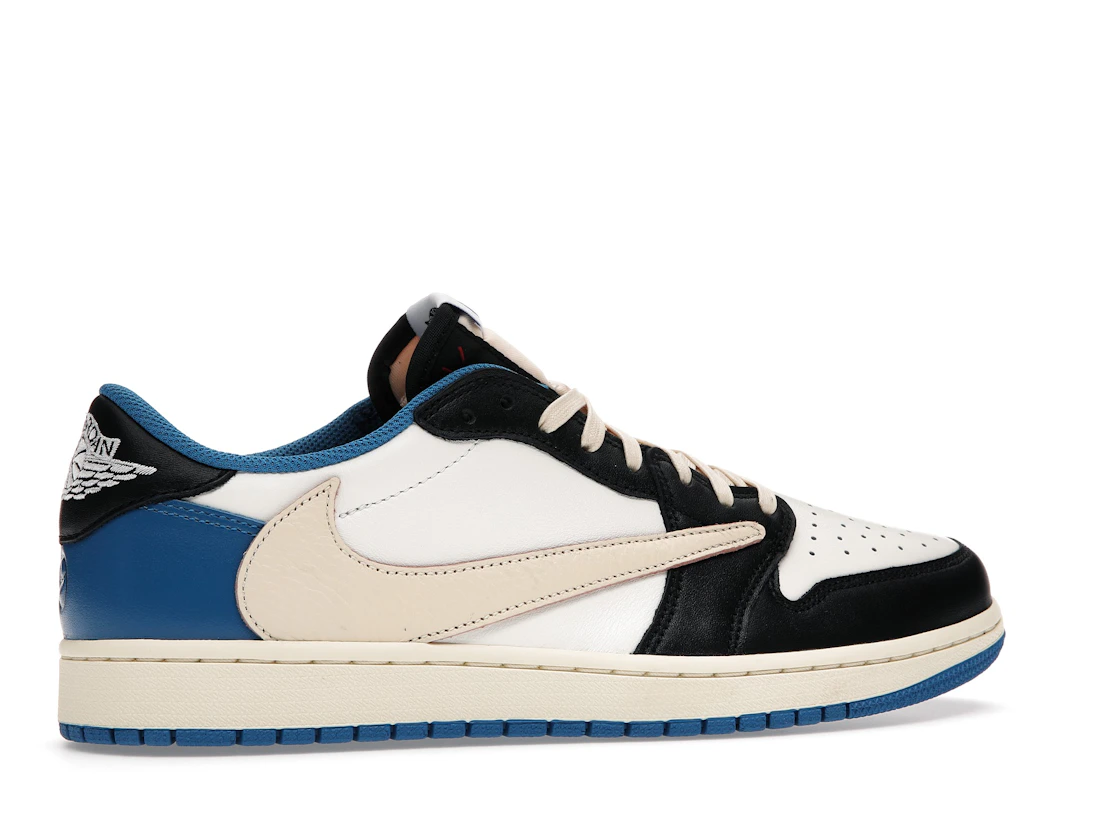 Vue 35 de Jordan 1 Retro Low OG SP Fragment x Travis Scott