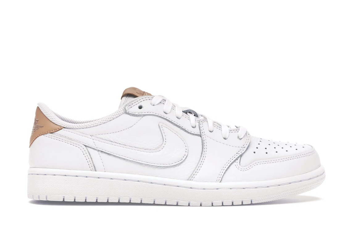 Vue 1 de Jordan 1 Retro Low OG White Vachetta