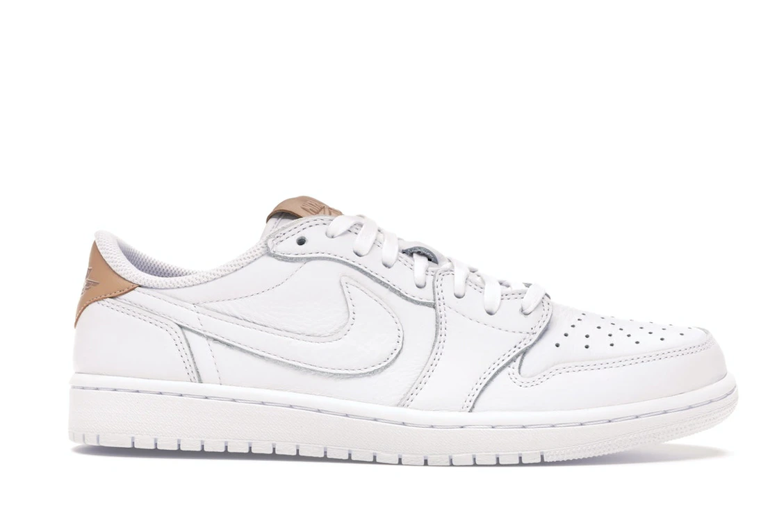 Vue 2 de Jordan 1 Retro Low OG White Vachetta
