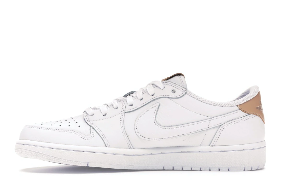 Vue 19 de Jordan 1 Retro Low OG White Vachetta