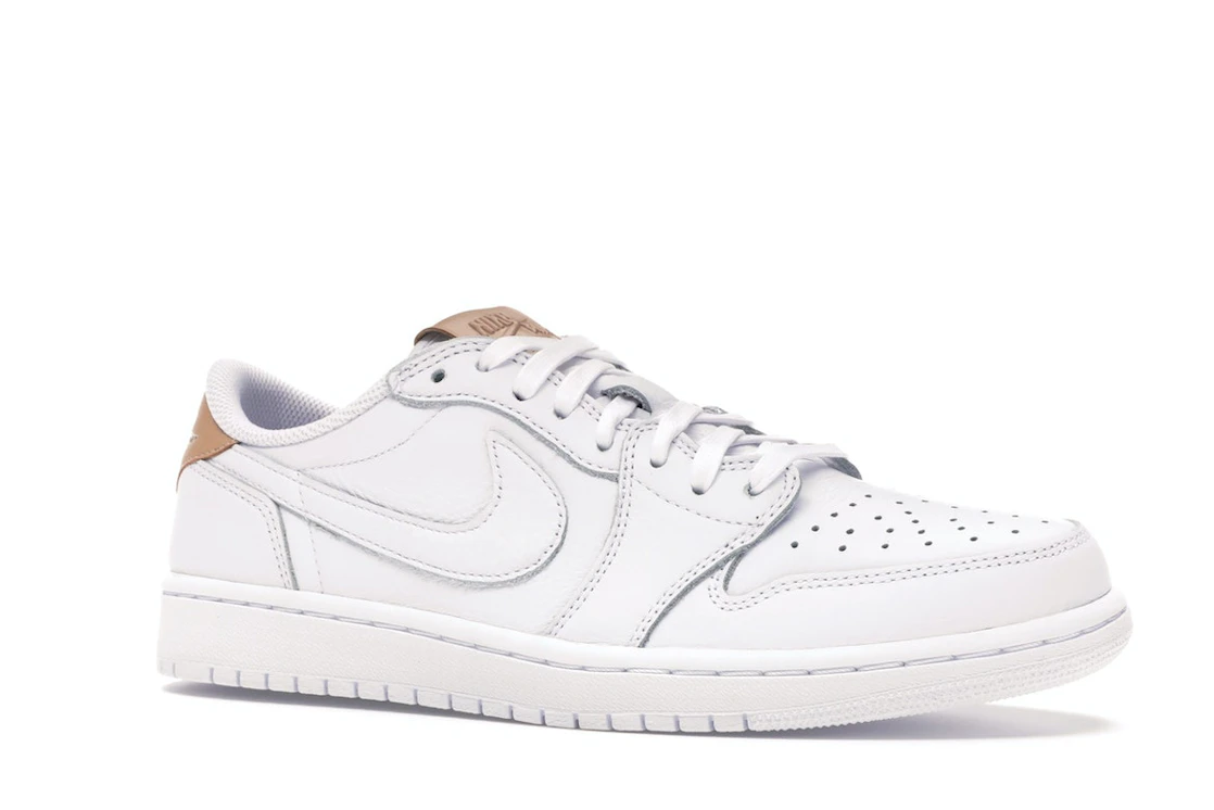 Vue 4 de Jordan 1 Retro Low OG White Vachetta