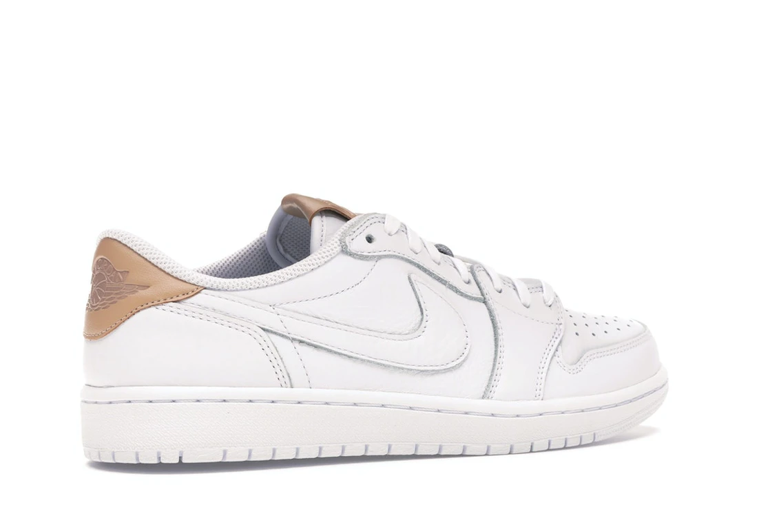Vue 34 de Jordan 1 Retro Low OG White Vachetta
