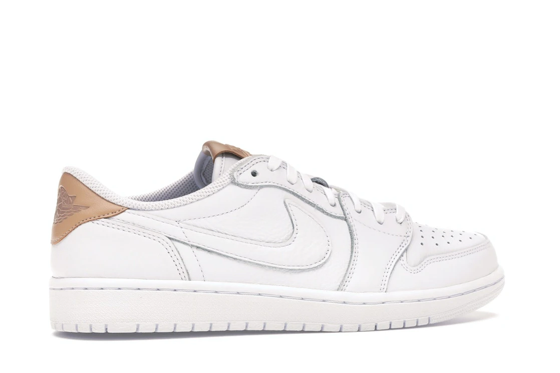 Vue 35 de Jordan 1 Retro Low OG White Vachetta
