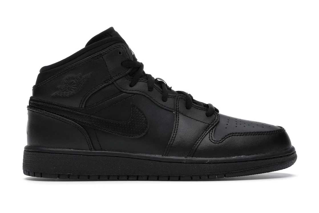Vue 1 de Jordan 1 Retro Mid Black (2016) (GS)