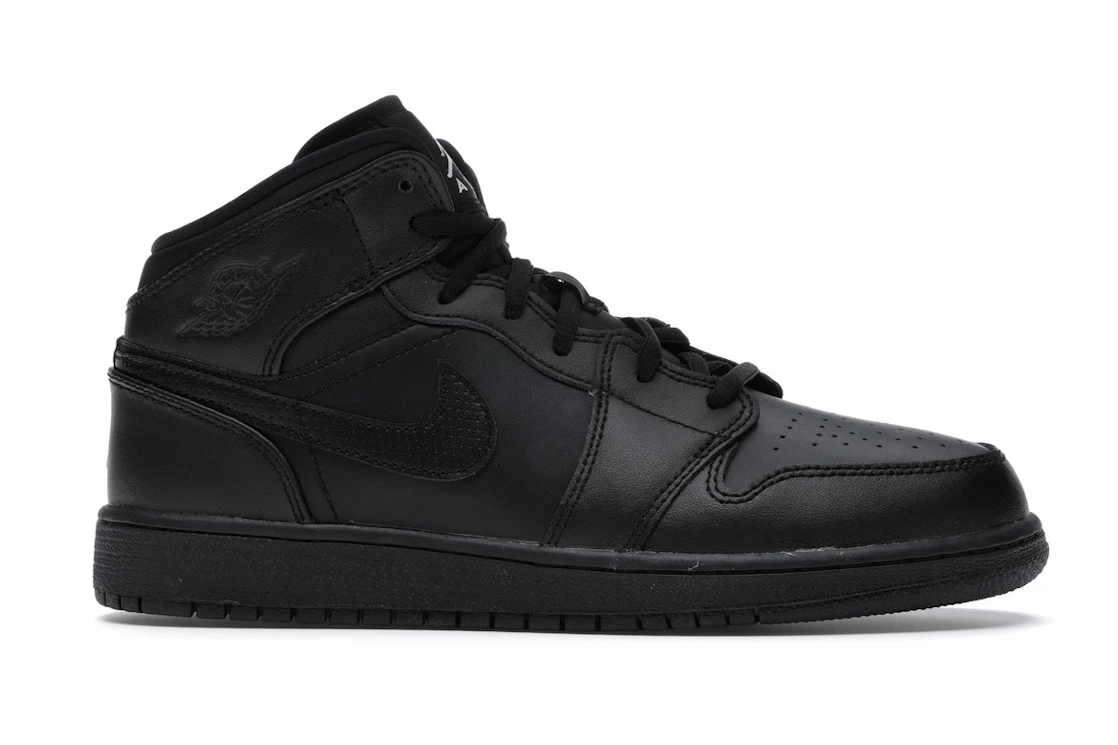 Vue 2 de Jordan 1 Retro Mid Black (2016) (GS)